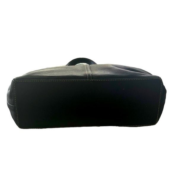 Coach Beautiful VINTAGE Legacy Classic Zip Black Leather Satchel Silver Hardware - Picture 6 of 9